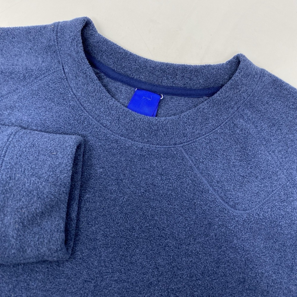 Kit and Ace Men M Navy Blue Hidden Pocket Crew Neck Long Sleeve Pullover Sweater